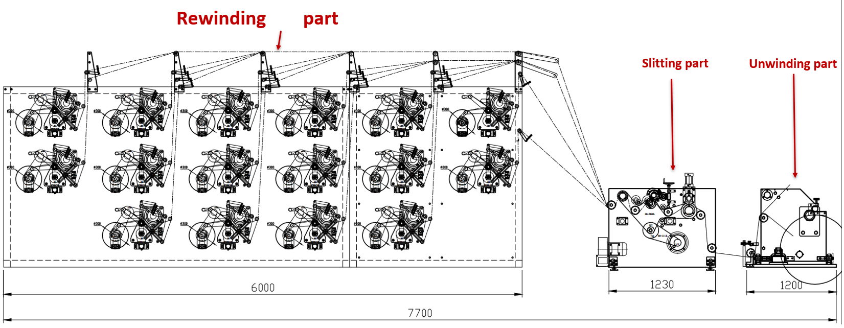 drawing of spool winding machine